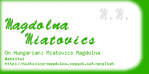 magdolna miatovics business card